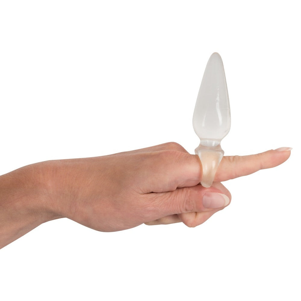 Transparent Buttplug med Fingergrepp