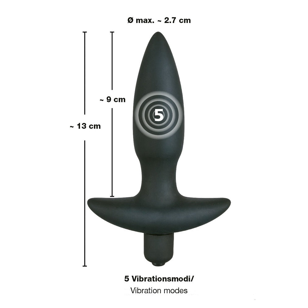 Black Velvets Vibrerande Butt Plug 13cm Svart